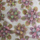 秋冬新品 仿皮绒印花面料 锦纶 花朵图案 女装外套大衣面料 热销