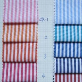 现货供应 50支 纯棉色织条纹布料 休闲条纹衬衫面料