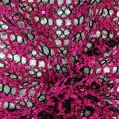 经编雪尼纱双色绣片蕾丝服装面料