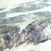 复古调/灰色树叶印花面料/羊毛含量70% 大衣风衣连衣裙面料