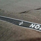 65/35TR条棕色裤装面料 英文边 厂家现货直销