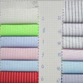 现货供应 工装衬衫面料 细旦精梳棉彩色条纹 梭织服装布料