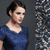 针织经编双色绣片蕾丝面料