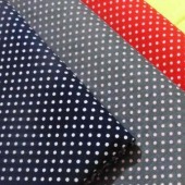全棉16*16+70D 弹力纱卡 碳素磨毛活性圆点印花 服装服饰