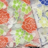 多色可选厂家直销 玫瑰复合棉盖丝烧花面料 女装裙装礼服内衣面料
