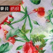 厂家直销针织提花春夏面料涤纶数码印花女装上衣裙装围巾通用现货供应
