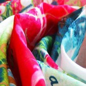 现货2016年春夏新款 时尚数码印花仿麻服装面料