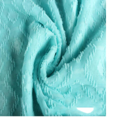 现货供应 全涤雪纺剪花面料 立体六角形 淡蓝