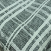 现货全麻梭织色织条纹面料 衬衫裙装面料 服装面料轻薄时尚棉麻布