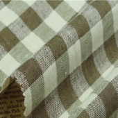 现货棉麻混纺梭织色织格子面料 衬衫裙装面料服装面料轻薄时尚棉麻布