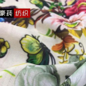 厂家直销春夏新款针织涤纶转移印花面料韩版女装上衣裙装通用现货供应