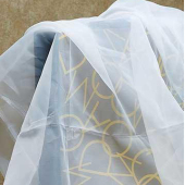 2016韩国进口净色欧根纱面料梭织涤纶女装裙子布料黑白色