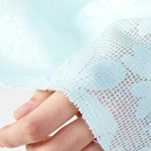 厂家直销批发韩国进口烧花复合网布料女装小外套服装面料蓝色