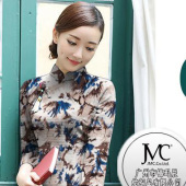 厂家直销 春夏季时尚女装面料 针织印花面料 连衣裙女装面料锦玛辰