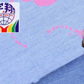 春夏连衣裙面料 植物印花牛仔布 纯棉牛仔面料 现货供应薄料牛仔