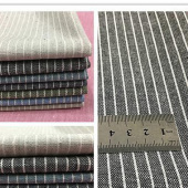 厂家直销现货棉麻面料服装用布梭织麻棉色织条纹布家纺工艺品面料