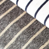 涤棉针织不倒绒毛毯面料 tc条纹针织绒布 秋冬上衣面料绍兴厂家