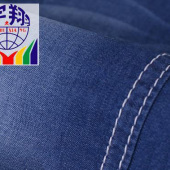 现货牛仔面料直销 32支纬向暗竹平纹纯棉6.5oz薄款牛仔布