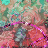 全涤针织网布绣花服装面料