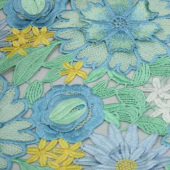 全涤针织网布绣花服装面料