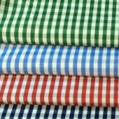 涤棉色织格子布 朝阳格 男士衬衫面料100D*50S