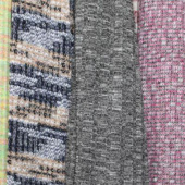 现货全涤针织染色粗针罗纹服装面料