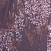 亮片绣网布 全涤梭织绣花服装面料