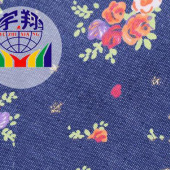 32支牛仔面料 植物印花 印花牛仔布 服装面料 斜纹休闲时尚