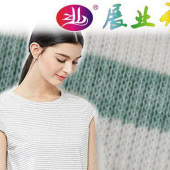 厂家促销02015超薄2*2罗纹拉架彩条色织童装T恤面料