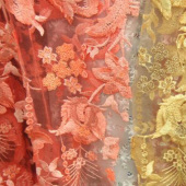 现货全涤立体绣花面料