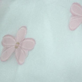 欧根纱色织剪花桃花系列 女装服装面料 现货供应