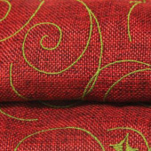 现货仿麻绣花服装面料