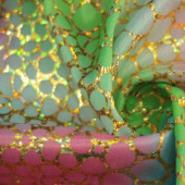 现货全涤印花烫金服装面料