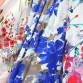 现货国产烂花印花服装面料