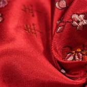 现货全涤提花年年好运服装面料