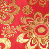 现货全涤提花金线太阳花服装面料
