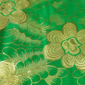 现货全涤提花金线绣球花服装面料