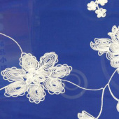 雪纺链条绣花 涤棉梭织服装面料