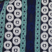 蕾丝面料 经编三色布花边布 涤/锦/棉 女装服装面料 现货供应