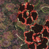 150CM门幅全涤网布印花绣花裙边花女装面料YDQ-82517