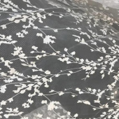 欧根纱绣花 夏装女装 树枝花 满版
