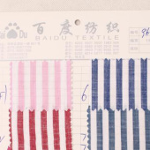 全棉竹节条子色织布 衬衫布