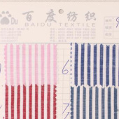 全棉竹节色织条子布 女装衬衫布