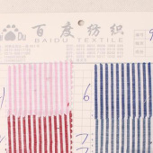 全棉竹节色织条子布 女装衬衫布