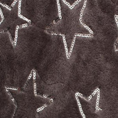 法兰绒五角星绣花布 全涤针织绒布亮片绣面料 时尚大衣外套面料