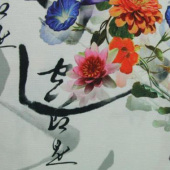 全涤印花仿麻梭织布