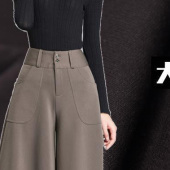 18冬季外套面料 复古牛仔风裤料 女装阔腿裤面料 外套短裙布料