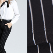 专业生产TR四面弹布料 秋冬斜纹西装面料 纬弹条纹环保梭织布