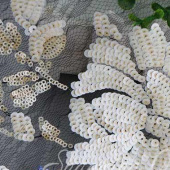 多色现货新款 绣花衣领轴玻璃纱底布女装面料辅料