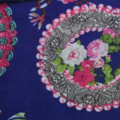 现货印花针织全涤乱麻服装面料